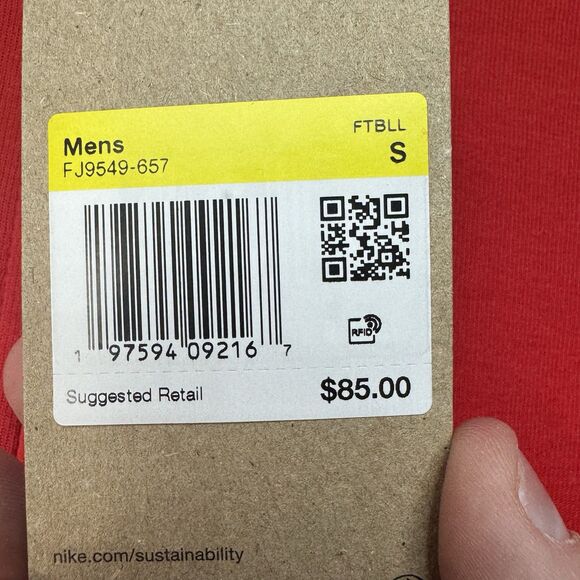 Nike Sweater Men's Small Red Black Quarter Zip Pullover FJ9549-060 Football New - Picture 6 of 14